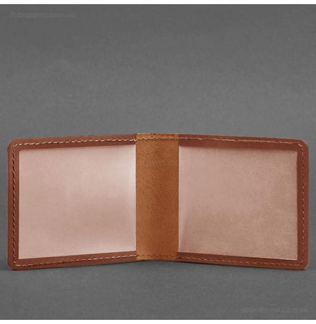 Шкіряна обкладинка для посвідчення з гербом України (світло-коричнева) шкіра Crazy Horse