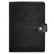 Шкіряна обкладинка-портмоне для військового квитка 15.0 (чорна) шкіра Krast