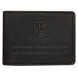 Кожаная обложка для удостоверения ГСЧС (темно-коричневая) кожа Krast
