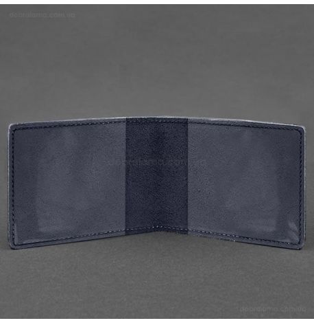 Шкіряна обкладинка для посвідчення ДСНС (темно-синя) шкіра Krast