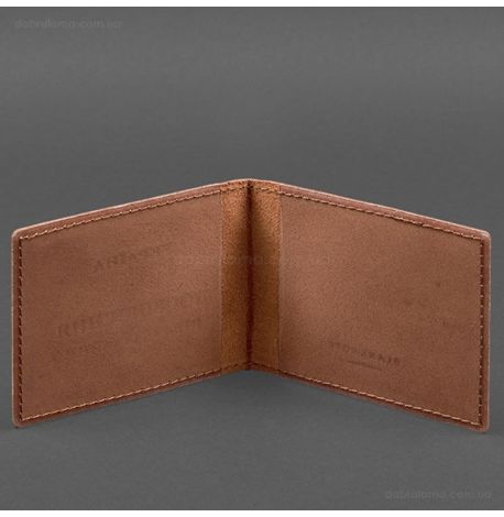 Кожаная обложка для удостоверения инвалида войны (светло-коричневая) кожа Crazy Horse