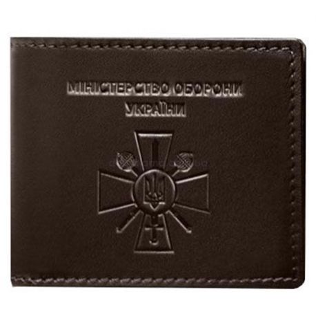 Шкіряна обкладинка для посвідчення Міністерства оборони (темно-коричнева) шкіра Krast