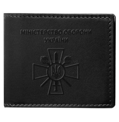 Кожаная обложка для удостоверения Министерства Обороны (черная) кожа Krast