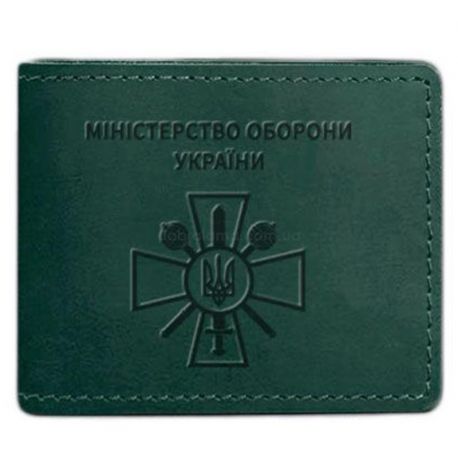 Шкіряна обкладинка для посвідчення Міністерства оборони (зелена) шкіра Crazy Horse