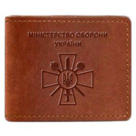 Кожаная обложка для удостоверения Министерства Обороны (светло-коричневая) кожа Crazy Horse