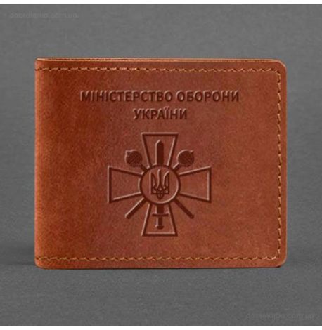 Шкіряна обкладинка для посвідчення Міністерства оборони (світло-коричнева) шкіра Crazy Horse