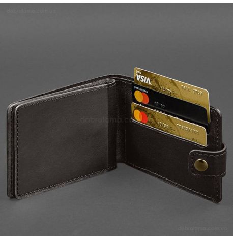 Кожаная обложка-портмоне для удостоверения УБД (темно-коричневая)