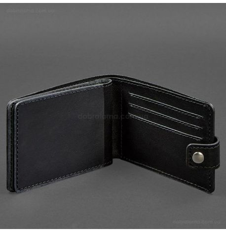 Кожаная обложка-портмоне для удостоверения УБД (черная)