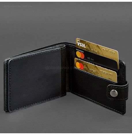 Кожаная обложка-портмоне для удостоверения УБД (черная)