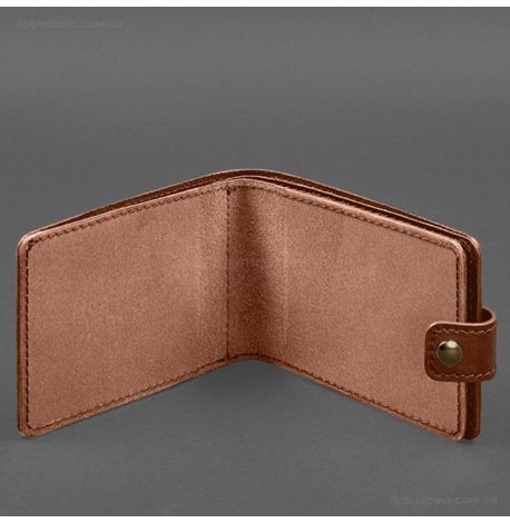 Кожаная обложка-портмоне для удостоверения УБД (светло-коричневая)