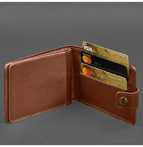 Кожаная обложка-портмоне для удостоверения УБД (светло-коричневая)