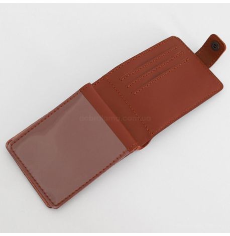 Кожаная обложка-портмоне для удостоверения УБД (светло-коричневая)