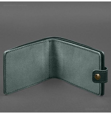 Шкіряна обкладинка-портмоне для посвідчення УБД (зелена)
