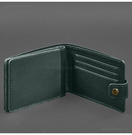 Шкіряна обкладинка-портмоне для посвідчення УБД (зелена)