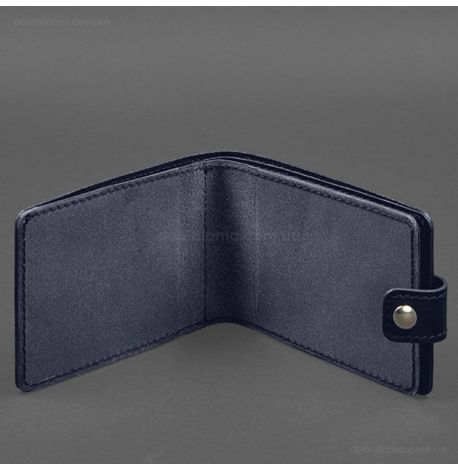 Шкіряна обкладинка-портмоне для посвідчення УБД (темно-синя)