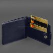 Шкіряна обкладинка-портмоне для посвідчення УБД (темно-синя)