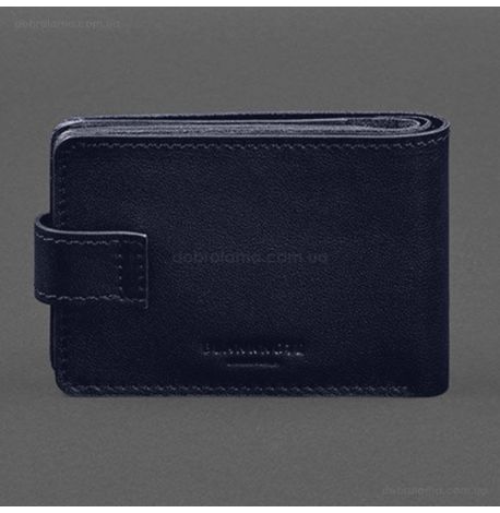 Шкіряна обкладинка-портмоне для посвідчення УБД (темно-синя)