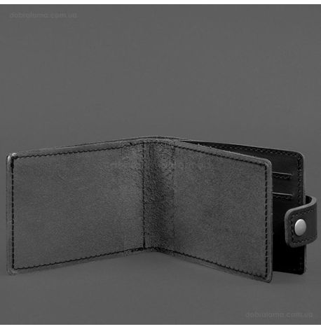 Кожаная обложка-портмоне для картонного удостоверения УБД (черная)