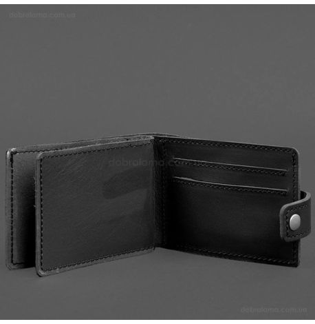 Кожаная обложка-портмоне для картонного удостоверения УБД (черная)