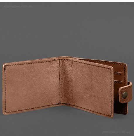 Кожаная обложка-портмоне для картонного удостоверения УБД (светло-коричневая)