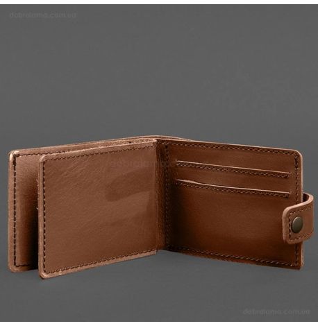 Кожаная обложка-портмоне для картонного удостоверения УБД (светло-коричневая)