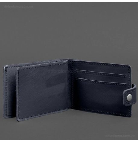 Кожаная обложка-портмоне для картонного удостоверения УБД (темно-синяя)