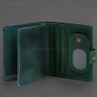 Кожаная обложка-портмоне для удостоверения офицера с карманом для жетона 11.1 (зеленая) кожа Crazy Horse