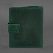 Кожаная обложка-портмоне для удостоверения офицера с карманом для жетона 11.1 (зеленая) кожа Crazy Horse