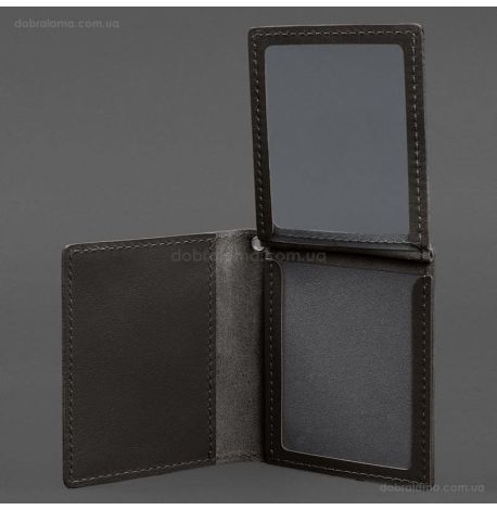 Шкіряна обкладинка для посвідчення офіцера ДПСУ (темно-коричнева)