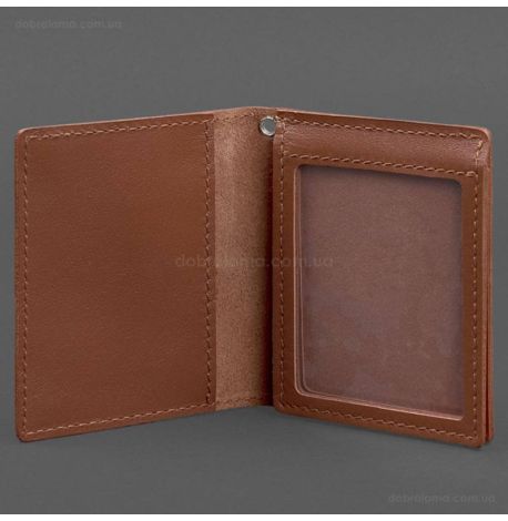 Кожаная обложка для удостоверения офицера ГПСУ (светло-коричневая)