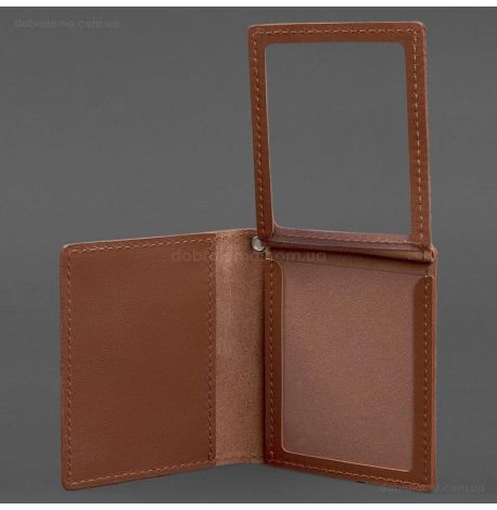 Кожаная обложка для удостоверения офицера ГПСУ (светло-коричневая)