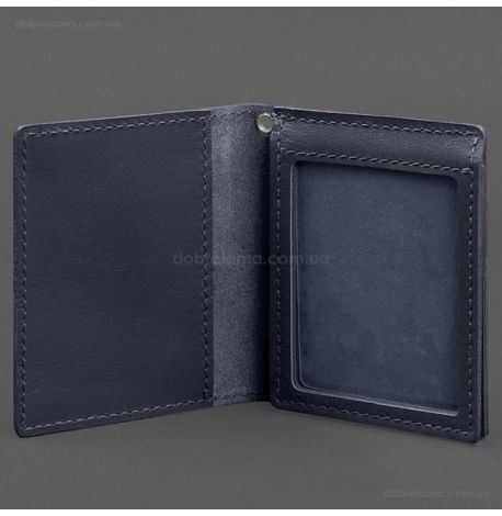 Кожаная обложка для удостоверения офицера ГПСУ (темно-синяя)