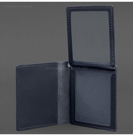 Кожаная обложка для удостоверения офицера ГПСУ (темно-синяя)