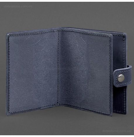 Шкіряна обкладинка-портмоне для посвідчення офіцера ДПСУ 11.2 (темно-синя) шкіра Crazy Horse