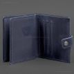 Шкіряна обкладинка-портмоне для посвідчення офіцера ДПСУ 11.2 (темно-синя) шкіра Crazy Horse