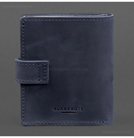 Шкіряна обкладинка-портмоне для посвідчення офіцера ДПСУ 11.2 (темно-синя) шкіра Crazy Horse