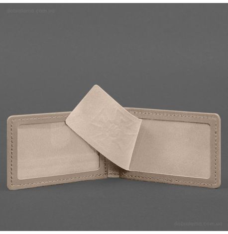Кожаная обложка с карманом для удостоверения ГСЧС (светло-бежевая)