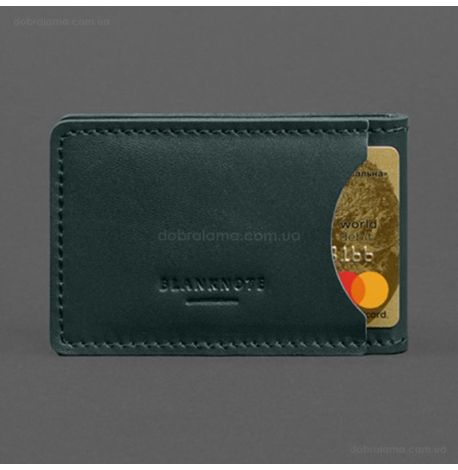 Кожаная обложка с карманом для удостоверения ГСЧС (зеленая)