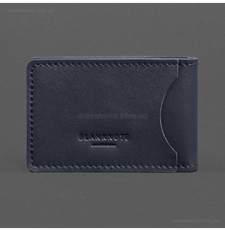 Шкіряна обкладинка з кишенею для посвідчення ДСНС (темно-синя)