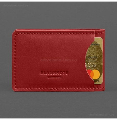 Кожаная обложка с карманом для удостоверения ГСЧС (красная)