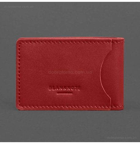 Кожаная обложка с карманом для удостоверения ГСЧС (красная)