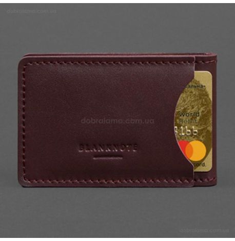 Кожаная обложка с карманом для удостоверения ГСЧС (бордовая)