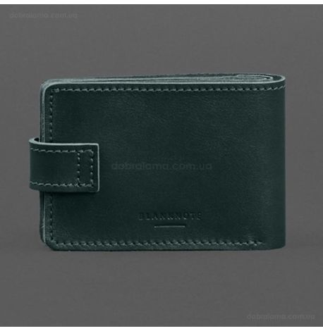 Кожаная обложка-портмоне для удостоверения ГСЧС (зеленая)