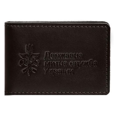 Шкіряна обкладинка посвідчення державної митної служби (темно-коричнева)