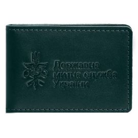 Кожаная обложка для удостоверения государственной таможенной службы (зеленая)