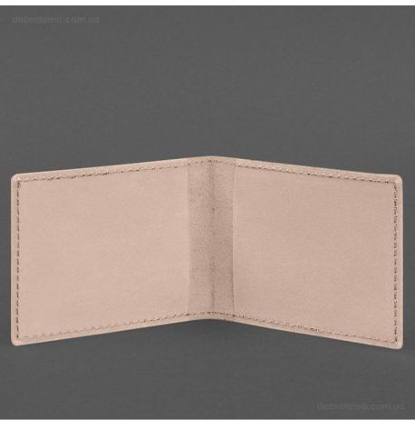Шкіряна обкладинка для посвідчення Національної гвардії України (світло-бежева)