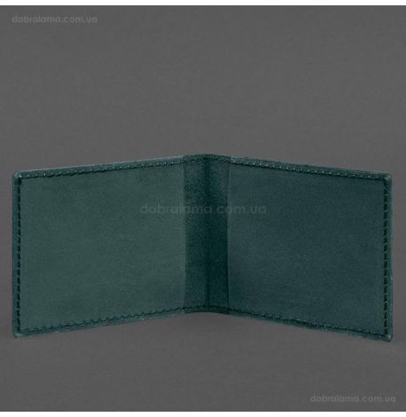 Кожаная обложка для удостоверения Национальной гвардии Украины (зеленая)