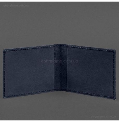 Шкіряна обкладинка для посвідчення Національної гвардії України (темно-синя)