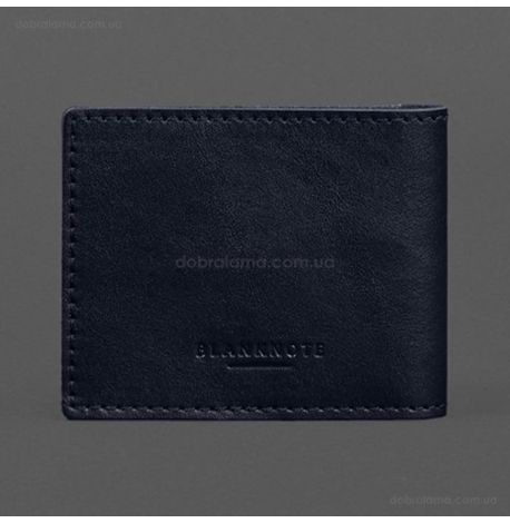 Шкіряна обкладинка для посвідчення Національної гвардії України (темно-синя)