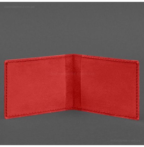 Шкіряна обкладинка для посвідчення Національної гвардії України (червона)